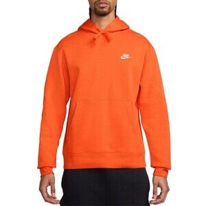 Nike Sportswear Club Fleece Pullover Hoodie Men's Large Safety Orange BV2654-819
